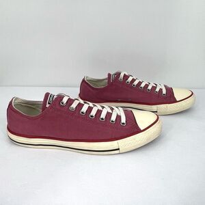 Converse Chuck Taylor All Star Port Red Washed Canvas Low Tops Mens 9 Womens 11